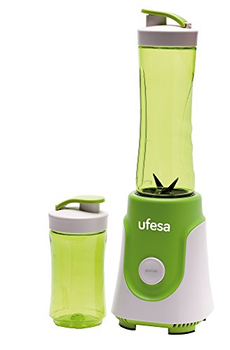 Ufesa BS1000 – Blender à emporter pour smoothie, 250 W, 0,6 l de capacité, lames en acier inoxydable amovibles, hache la glace