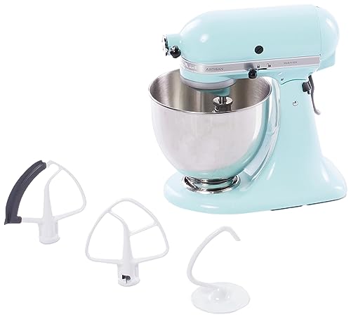 KitchenAid Robot Pâtissier I Artisan I Robot cuisine multifonctions à tête inclinable I Avec 7 accessoires I 4,8 L, Bleu Glacier