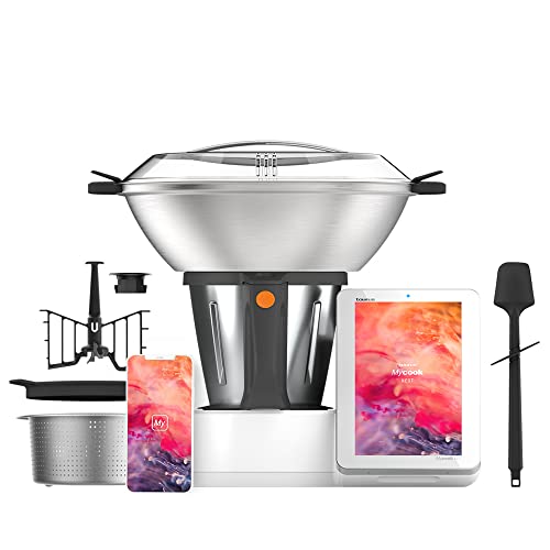 Taurus Mycook Next - Robot cuiseur avec wifi, 2000W, 3.75L, écran XXL, cuisinez avec la voix, jusqu'à 140°, induction, multifonction, app mycook, connectivité avec votre smartphone, set d'accessoires
