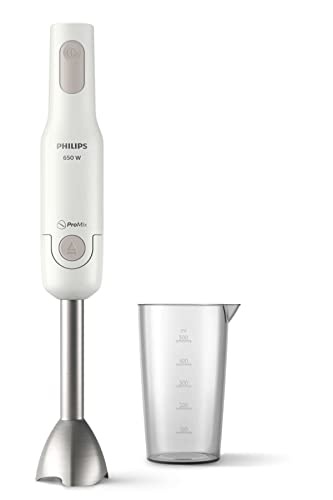 Philips Mixeur Plongeant - 650W, Système Anti-Éclaboussures et ProMix, Blanc (HR2534/00)