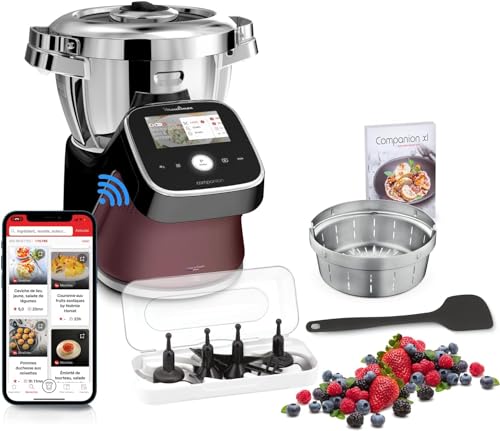 Moulinex Robot cuiseur, 18 modes, Balance intégrée, Idées de recettes illimitées, Ecran tactile facile d'utilisation, Application exclusive gratuite, I Companion Touch Pro HF93E610